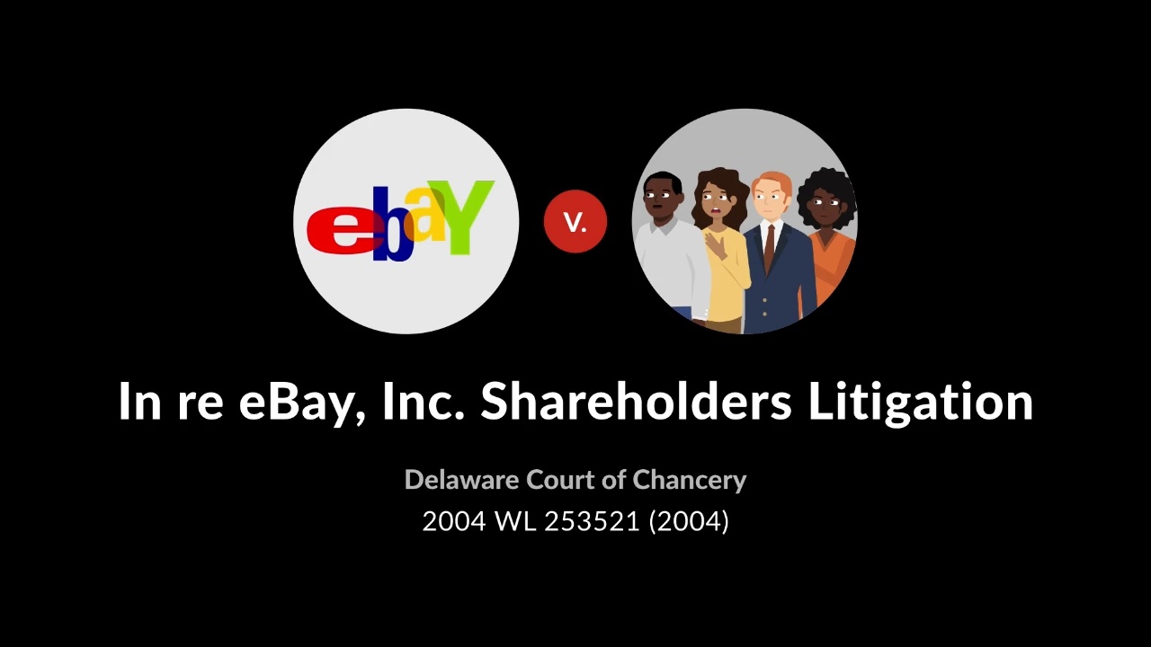 In re ebay inc. shareholders litigation