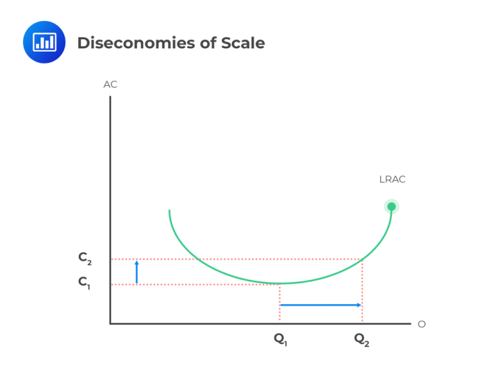 The transition from economies of scale to diseconomies of scale