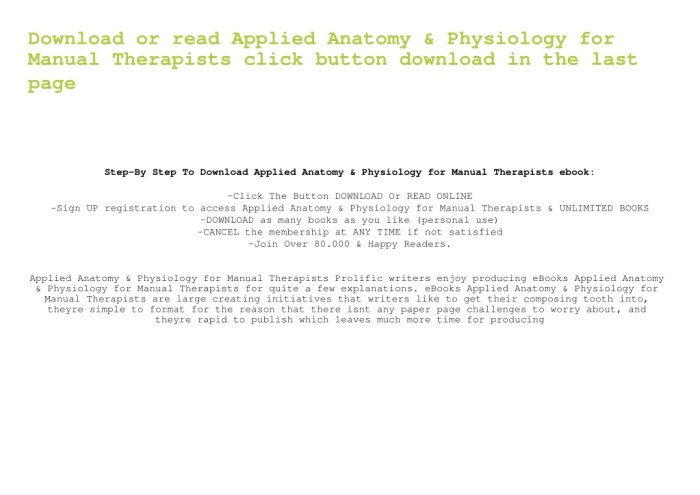 Applied anatomy & physiology for manual therapists